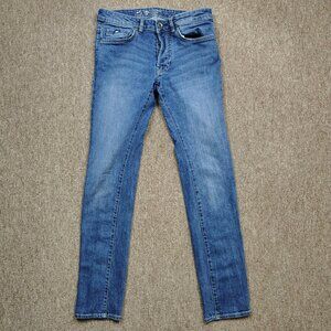GAS Anders Jeans Men's 32x34 Blue Slim Fit Cotton Blend Stretch Button Fly